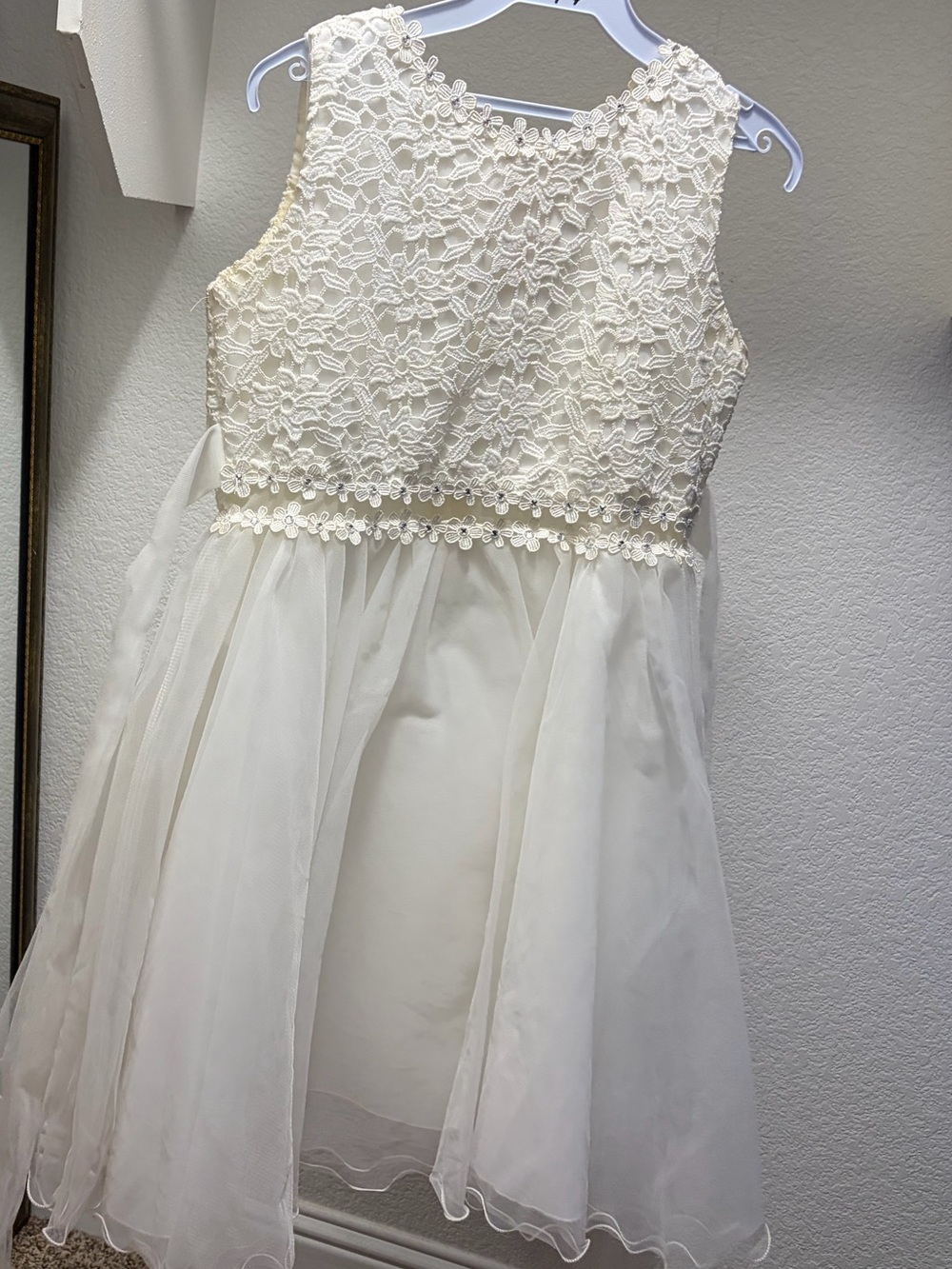 Girls' Ivory Lace Bodice Tulle Dress